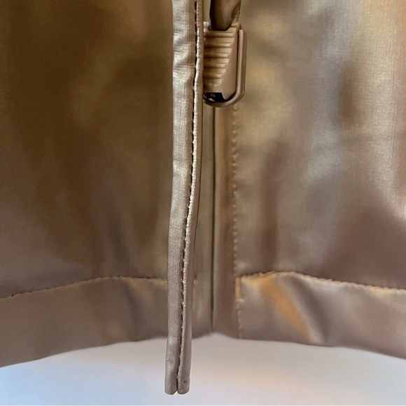 Basic Editions Women’s Vegan Leather Jacket | Bronze | Side Pockets - Picture 9 of 10